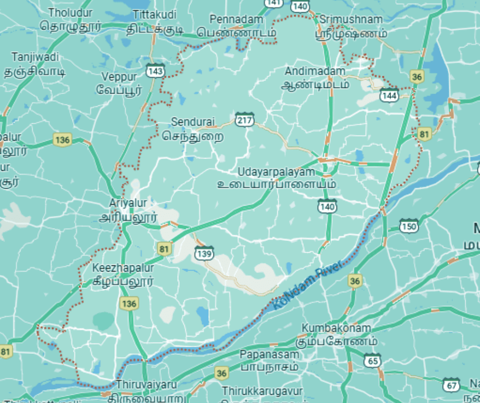 Ariyalur district map