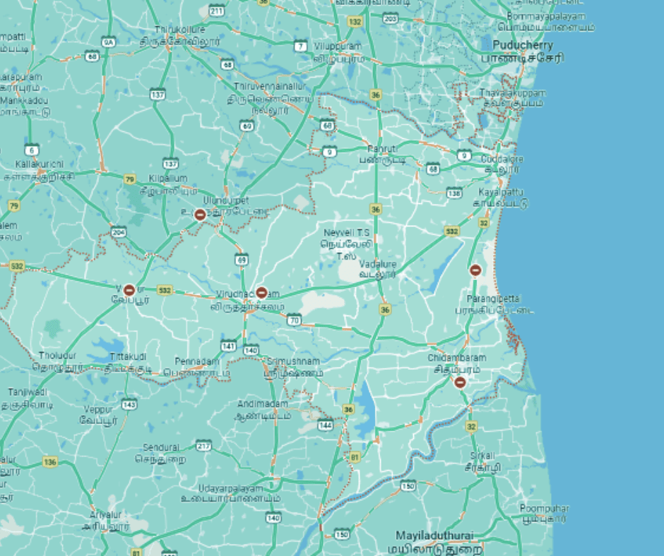 Cuddalore district map