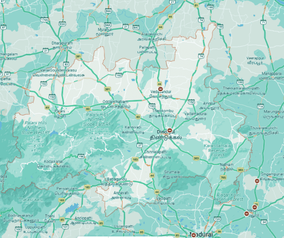 Dindigul district map