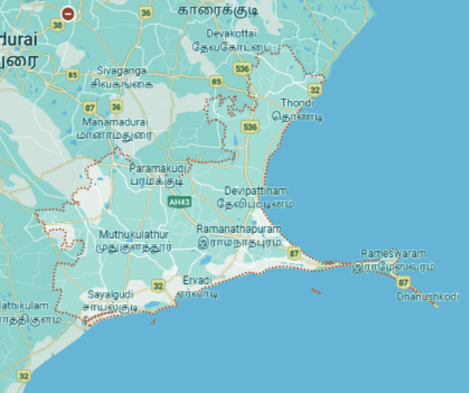Ramanathapuram district map