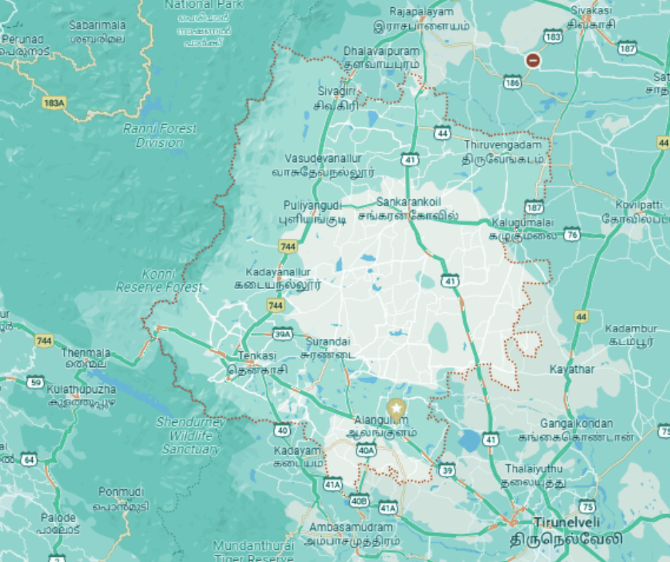 Tenkasi district map
