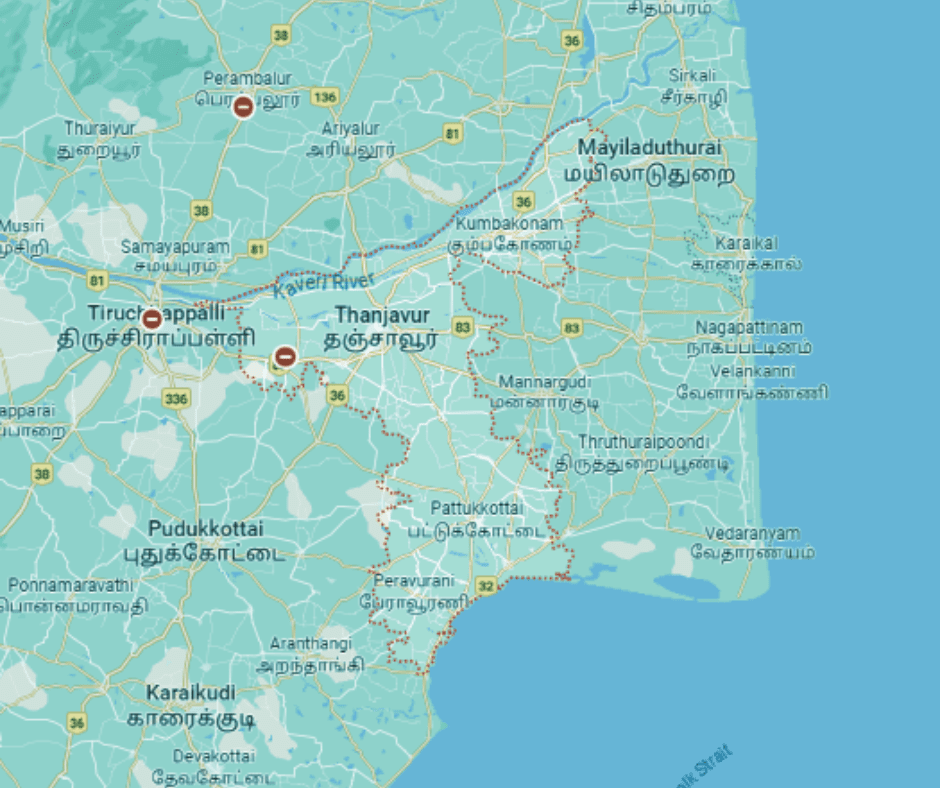 Thanjavur district map